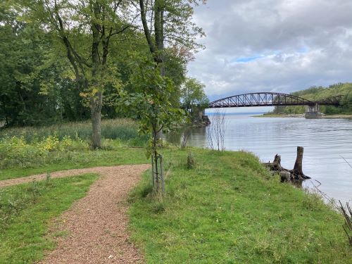 Burlington rec path bridge from Winooski River Park