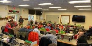 The Vermont Emergency Operations Center with people working