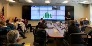 A flood briefing in an office setting